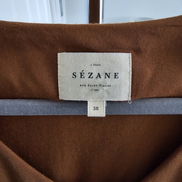 Sezane Penelope Dress, Size 38 France, Size 6 US, Orange rust color - Picture 5 of 8